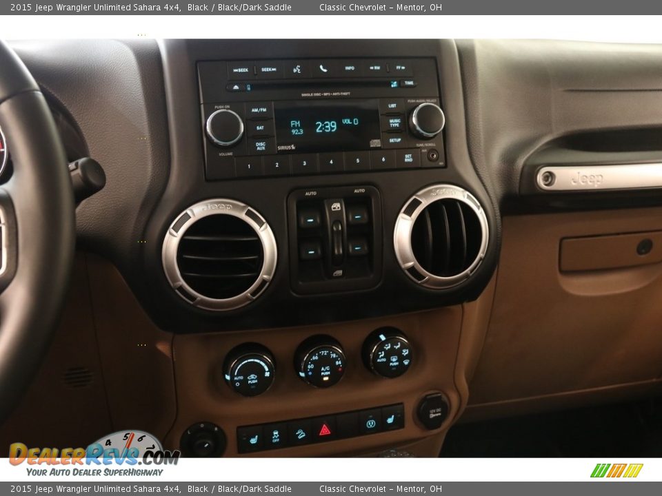 2015 Jeep Wrangler Unlimited Sahara 4x4 Black / Black/Dark Saddle Photo #9