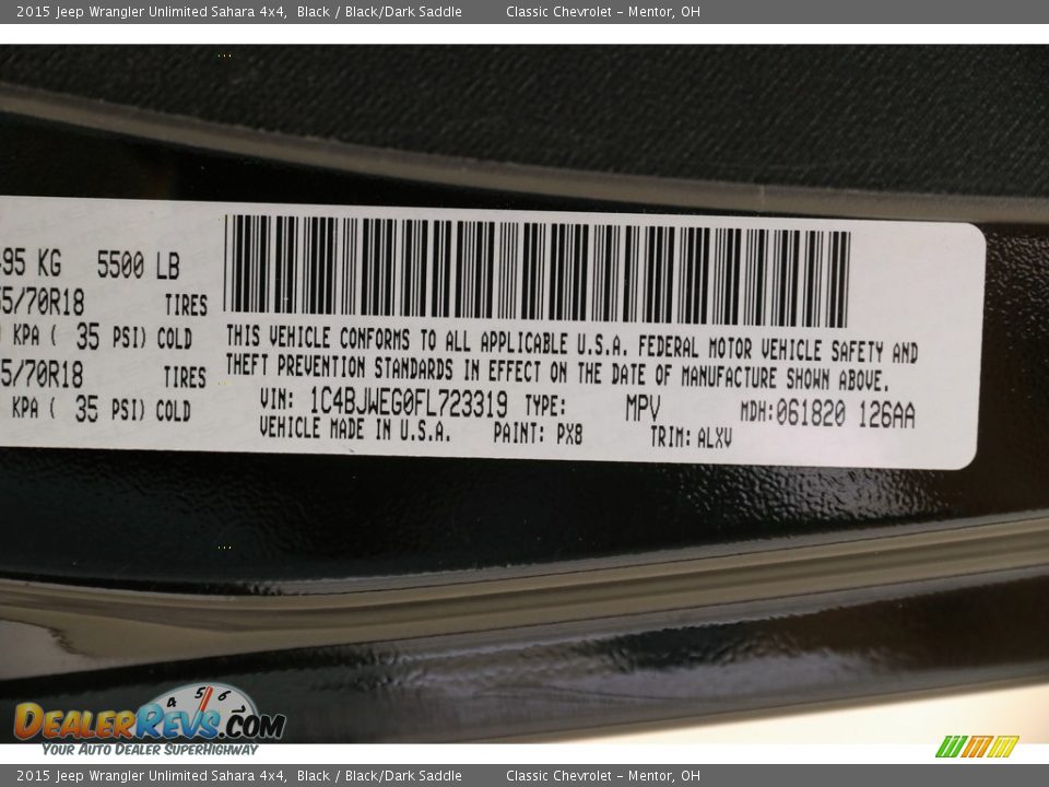 2015 Jeep Wrangler Unlimited Sahara 4x4 Black / Black/Dark Saddle Photo #19