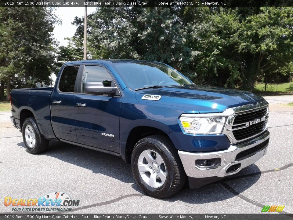 2019 Ram 1500 Big Horn Quad Cab 4x4 Patriot Blue Pearl / Black/Diesel Gray Photo #4