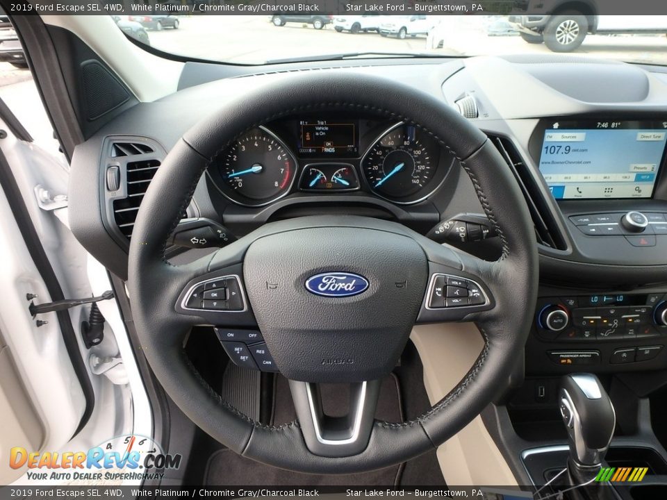 2019 Ford Escape SEL 4WD White Platinum / Chromite Gray/Charcoal Black Photo #17