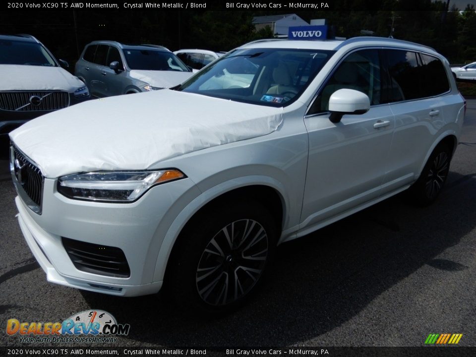 2020 Volvo XC90 T5 AWD Momentum Crystal White Metallic / Blond Photo #5