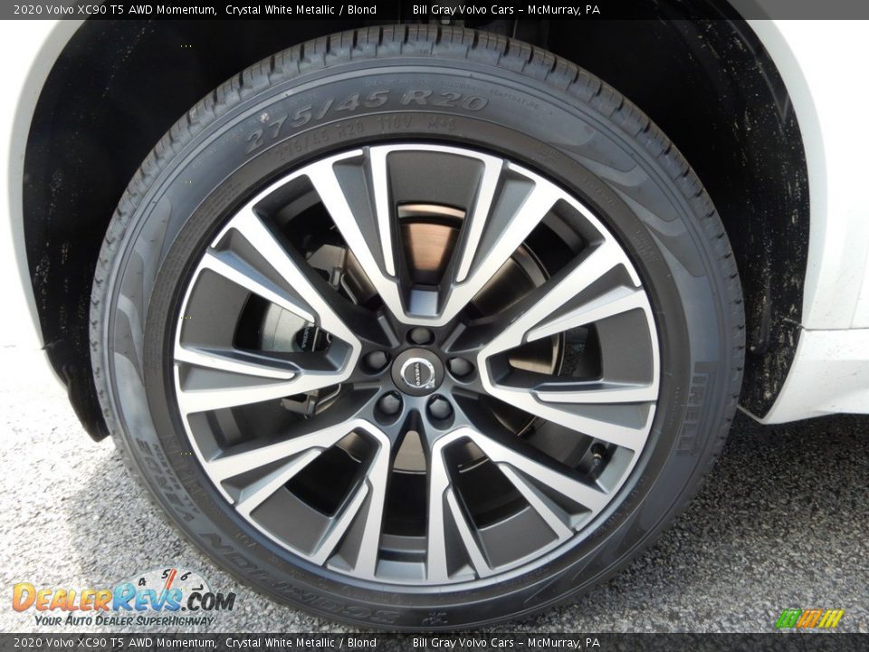 2020 Volvo XC90 T5 AWD Momentum Crystal White Metallic / Blond Photo #6