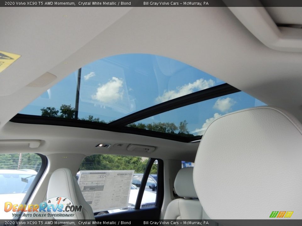 2020 Volvo XC90 T5 AWD Momentum Crystal White Metallic / Blond Photo #12
