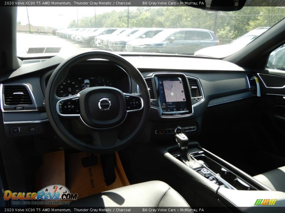 2020 Volvo XC90 T5 AWD Momentum Thunder Gray Metallic / Charcoal Photo #9