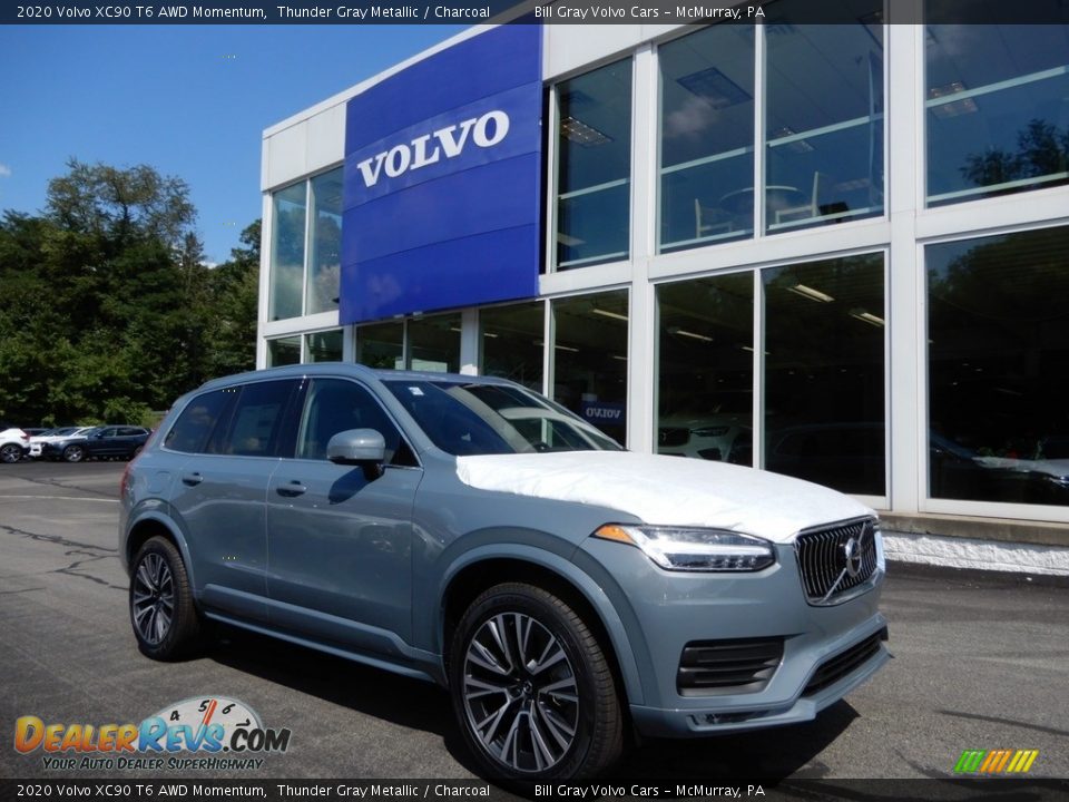 2020 Volvo XC90 T6 AWD Momentum Thunder Gray Metallic / Charcoal Photo #1