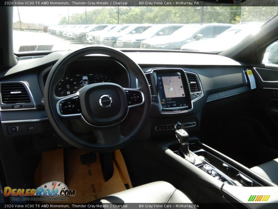 2020 Volvo XC90 T6 AWD Momentum Thunder Gray Metallic / Charcoal Photo #9