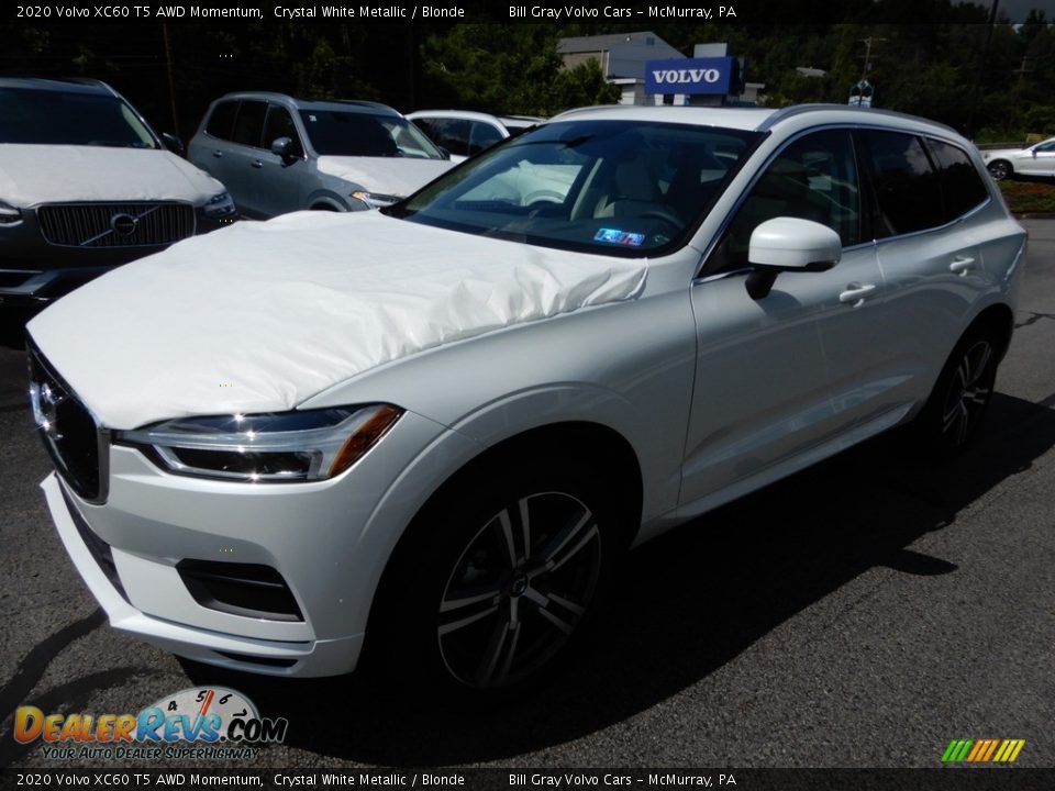 2020 Volvo XC60 T5 AWD Momentum Crystal White Metallic / Blonde Photo #5