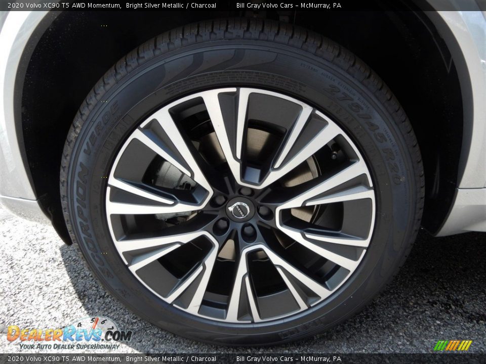 2020 Volvo XC90 T5 AWD Momentum Bright Silver Metallic / Charcoal Photo #6