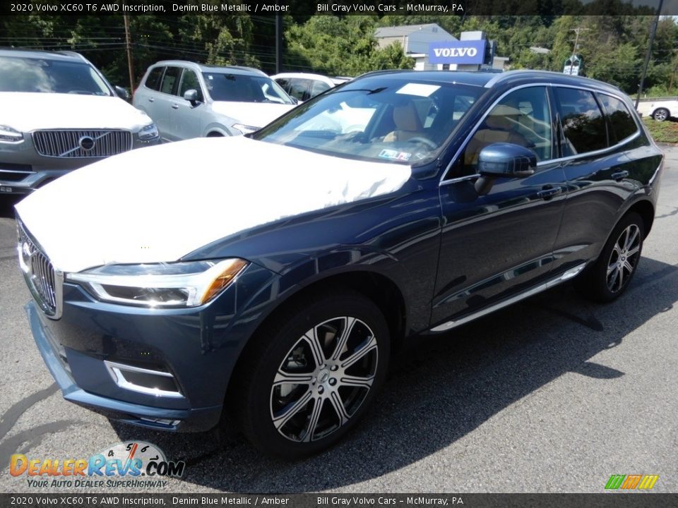 2020 Volvo XC60 T6 AWD Inscription Denim Blue Metallic / Amber Photo #5