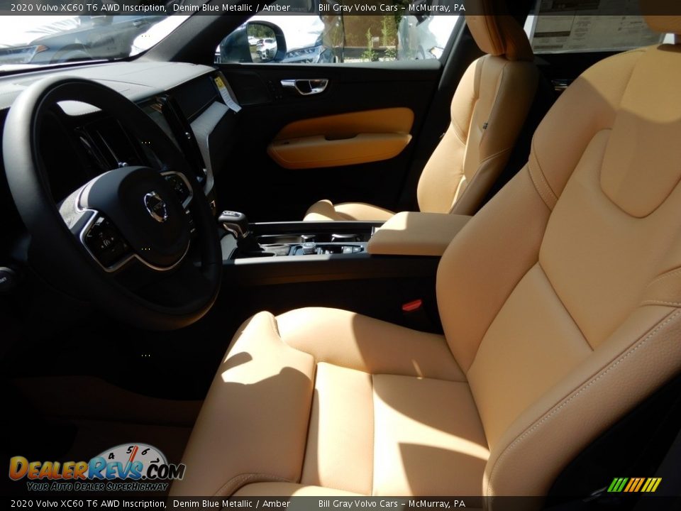 2020 Volvo XC60 T6 AWD Inscription Denim Blue Metallic / Amber Photo #7