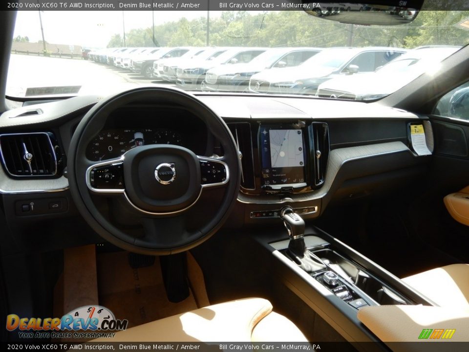 2020 Volvo XC60 T6 AWD Inscription Denim Blue Metallic / Amber Photo #9