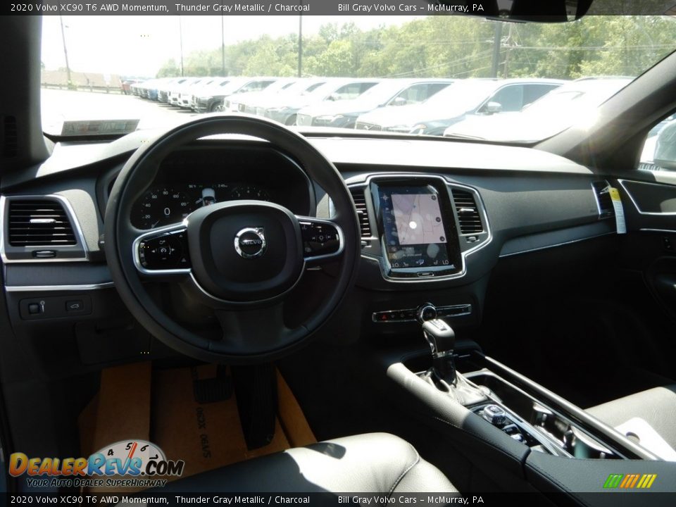 2020 Volvo XC90 T6 AWD Momentum Thunder Gray Metallic / Charcoal Photo #9