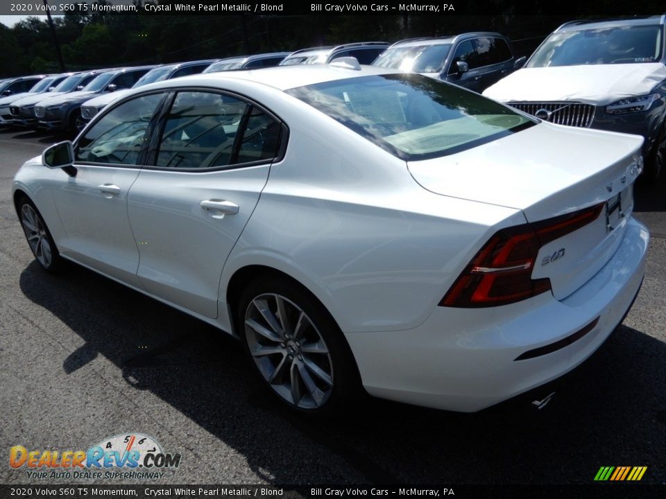 2020 Volvo S60 T5 Momentum Crystal White Pearl Metallic / Blond Photo #3