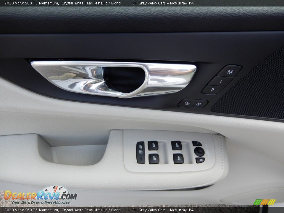 2020 Volvo S60 T5 Momentum Crystal White Pearl Metallic / Blond Photo #10