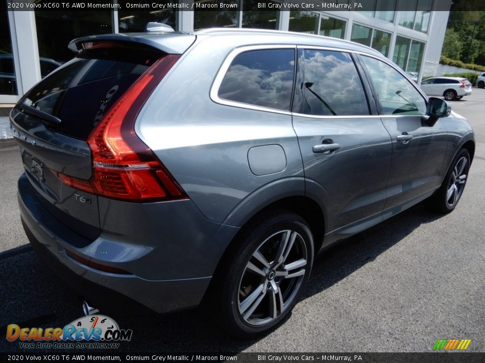 2020 Volvo XC60 T6 AWD Momentum Osmium Grey Metallic / Maroon Brown Photo #2
