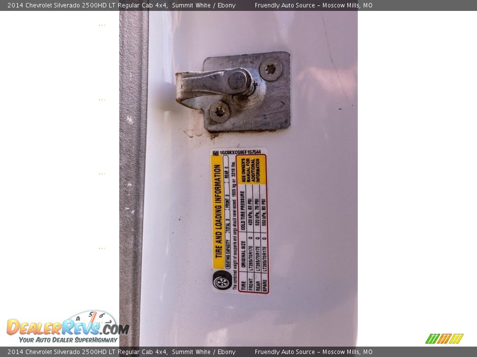 2014 Chevrolet Silverado 2500HD LT Regular Cab 4x4 Summit White / Ebony Photo #35