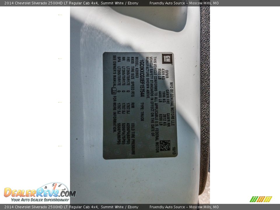 2014 Chevrolet Silverado 2500HD LT Regular Cab 4x4 Summit White / Ebony Photo #36