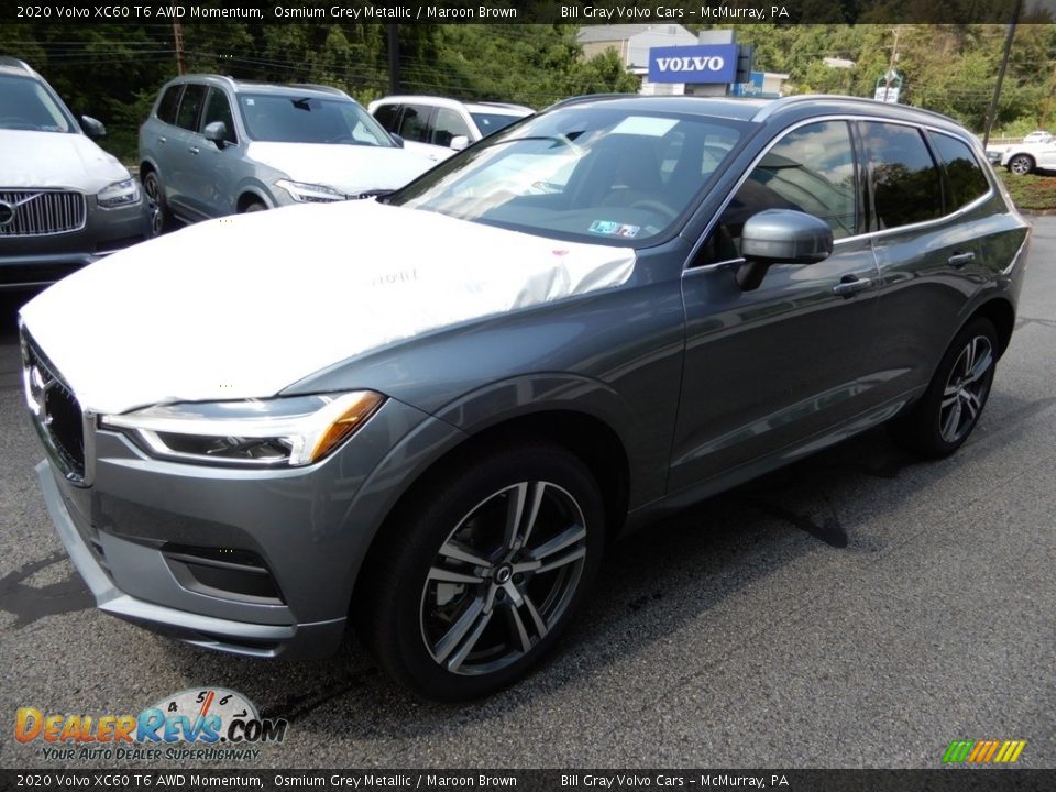 2020 Volvo XC60 T6 AWD Momentum Osmium Grey Metallic / Maroon Brown Photo #5