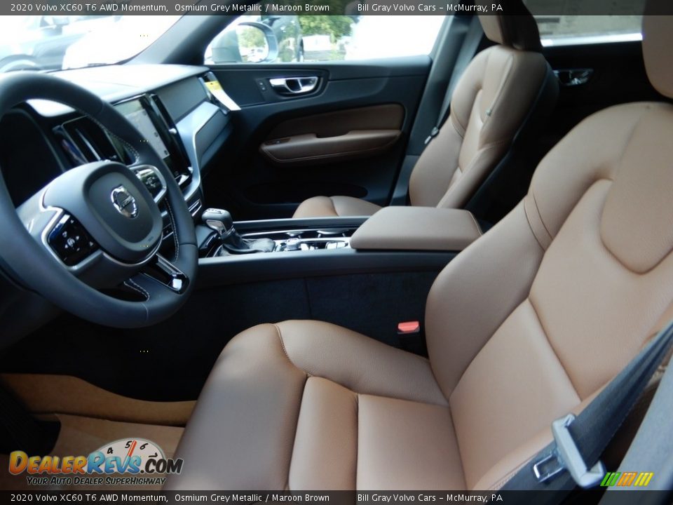 2020 Volvo XC60 T6 AWD Momentum Osmium Grey Metallic / Maroon Brown Photo #7