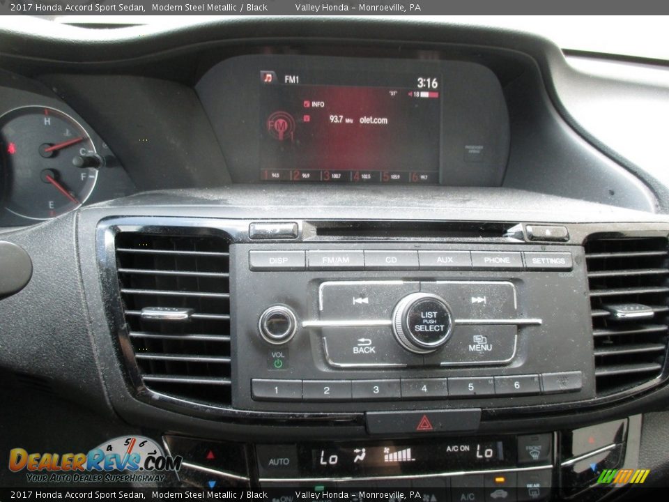 2017 Honda Accord Sport Sedan Modern Steel Metallic / Black Photo #15