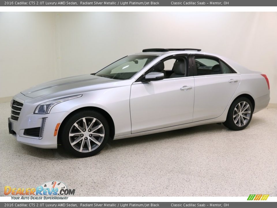 2016 Cadillac CTS 2.0T Luxury AWD Sedan Radiant Silver Metallic / Light Platinum/Jet Black Photo #3