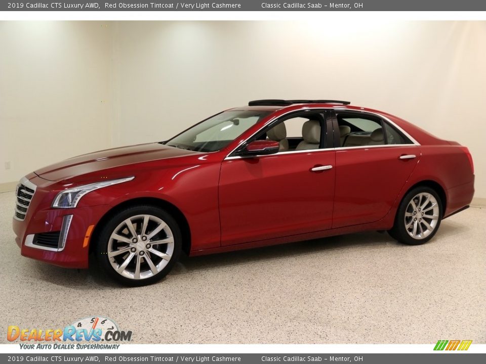 2019 Cadillac CTS Luxury AWD Red Obsession Tintcoat / Very Light Cashmere Photo #3