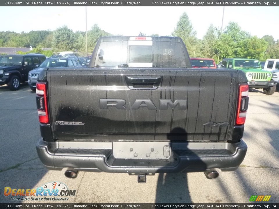 2019 Ram 1500 Rebel Crew Cab 4x4 Diamond Black Crystal Pearl / Black/Red Photo #4