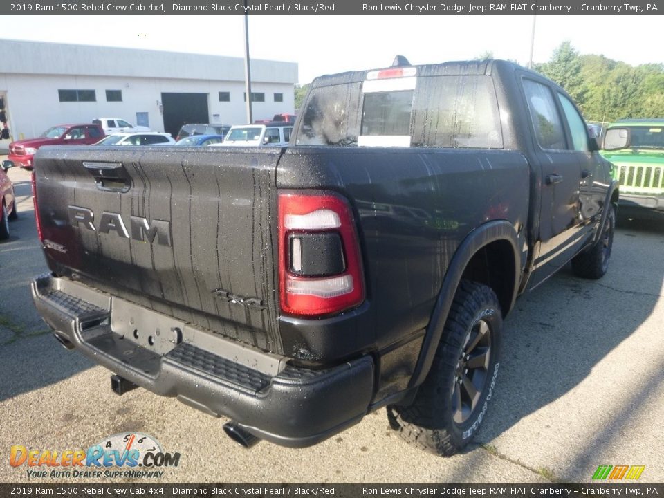 2019 Ram 1500 Rebel Crew Cab 4x4 Diamond Black Crystal Pearl / Black/Red Photo #5