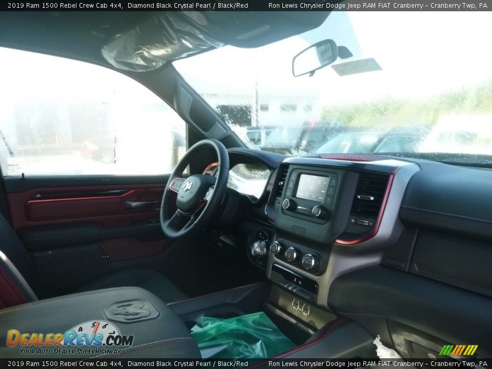 2019 Ram 1500 Rebel Crew Cab 4x4 Diamond Black Crystal Pearl / Black/Red Photo #10