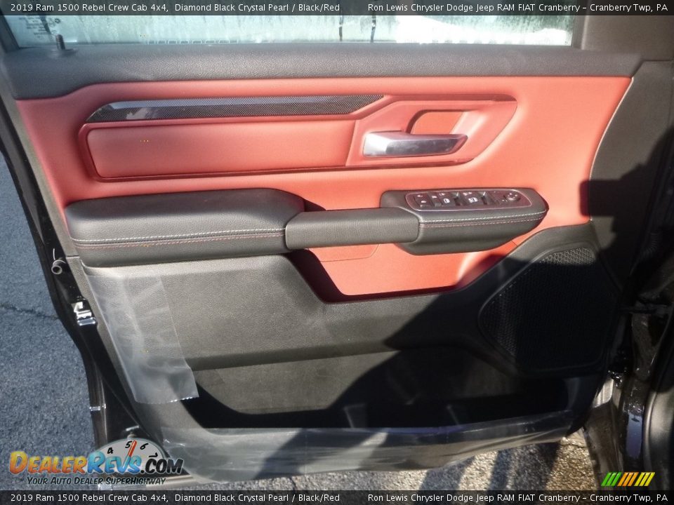 2019 Ram 1500 Rebel Crew Cab 4x4 Diamond Black Crystal Pearl / Black/Red Photo #13