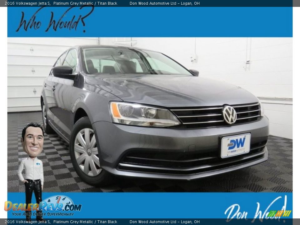 2016 Volkswagen Jetta S Platinum Grey Metallic / Titan Black Photo #1