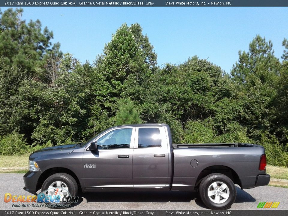2017 Ram 1500 Express Quad Cab 4x4 Granite Crystal Metallic / Black/Diesel Gray Photo #1