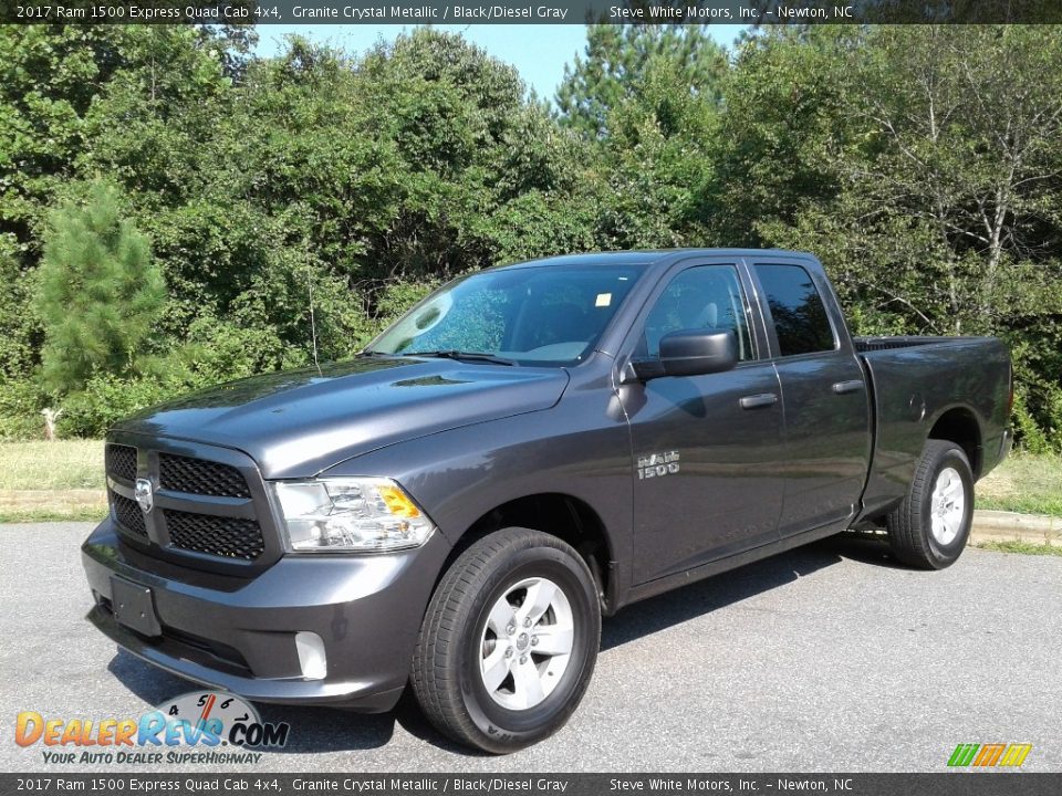2017 Ram 1500 Express Quad Cab 4x4 Granite Crystal Metallic / Black/Diesel Gray Photo #2