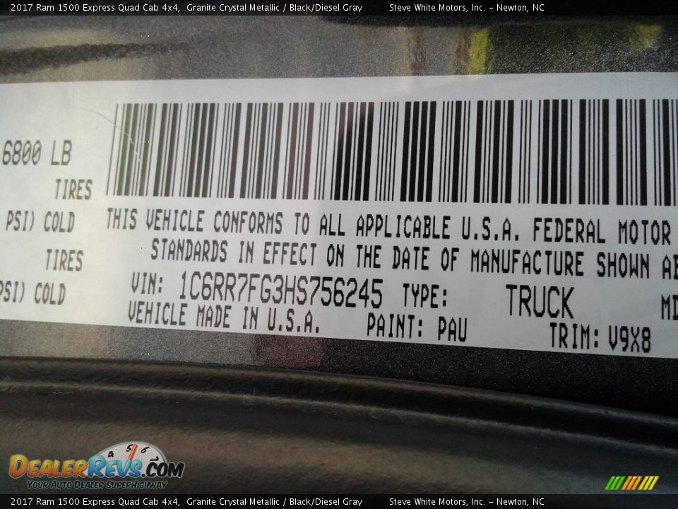 2017 Ram 1500 Express Quad Cab 4x4 Granite Crystal Metallic / Black/Diesel Gray Photo #26