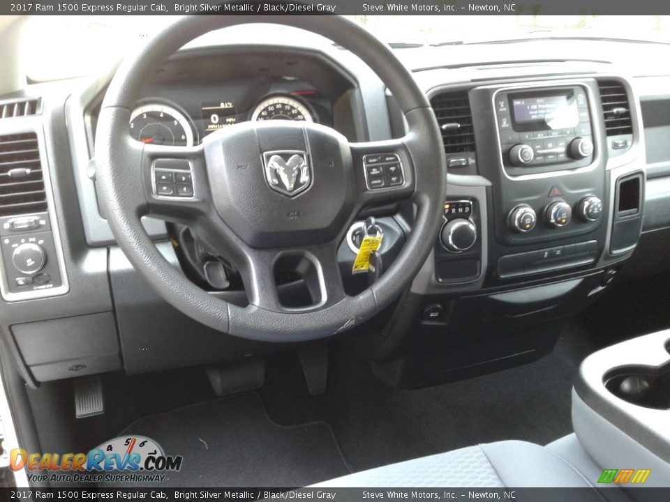 2017 Ram 1500 Express Regular Cab Bright Silver Metallic / Black/Diesel Gray Photo #26