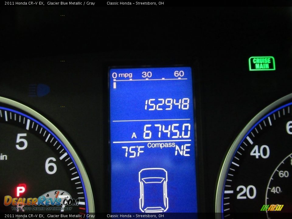 2011 Honda CR-V EX Glacier Blue Metallic / Gray Photo #30