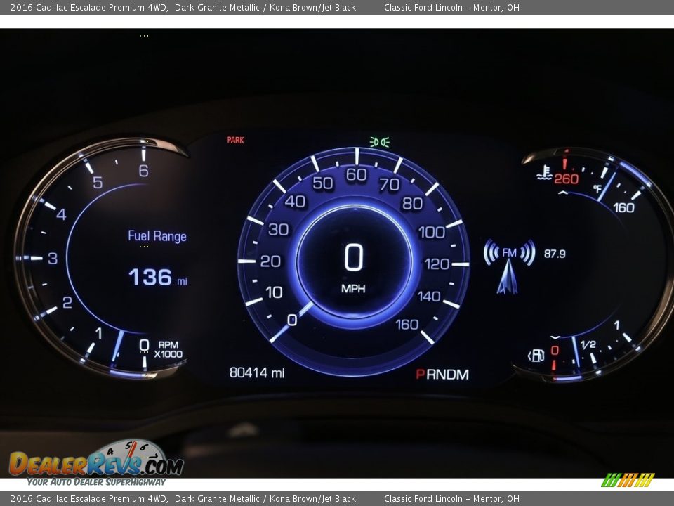 2016 Cadillac Escalade Premium 4WD Dark Granite Metallic / Kona Brown/Jet Black Photo #12