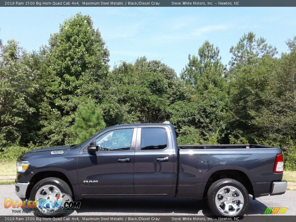 2019 Ram 1500 Big Horn Quad Cab 4x4 Maximum Steel Metallic / Black/Diesel Gray Photo #1