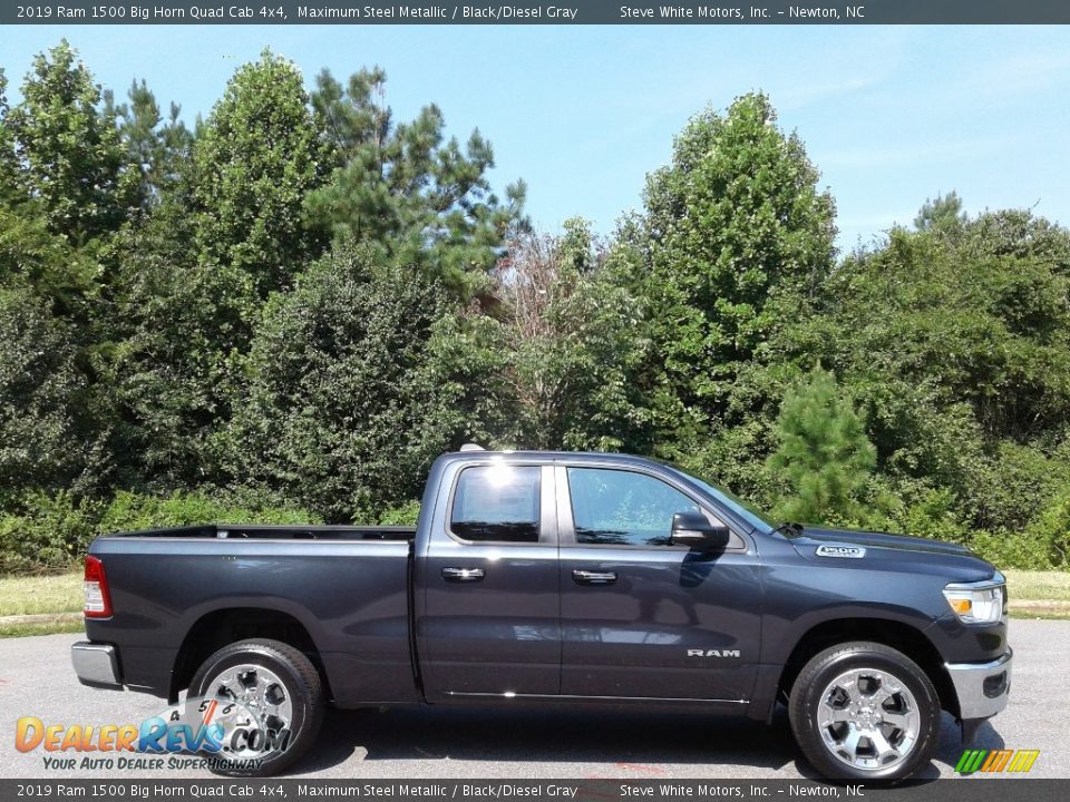 2019 Ram 1500 Big Horn Quad Cab 4x4 Maximum Steel Metallic / Black/Diesel Gray Photo #5