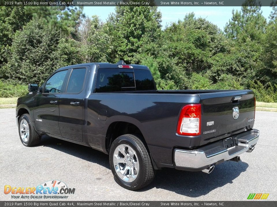 2019 Ram 1500 Big Horn Quad Cab 4x4 Maximum Steel Metallic / Black/Diesel Gray Photo #8