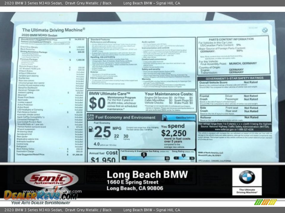 2020 BMW 3 Series M340i Sedan Dravit Grey Metallic / Black Photo #10