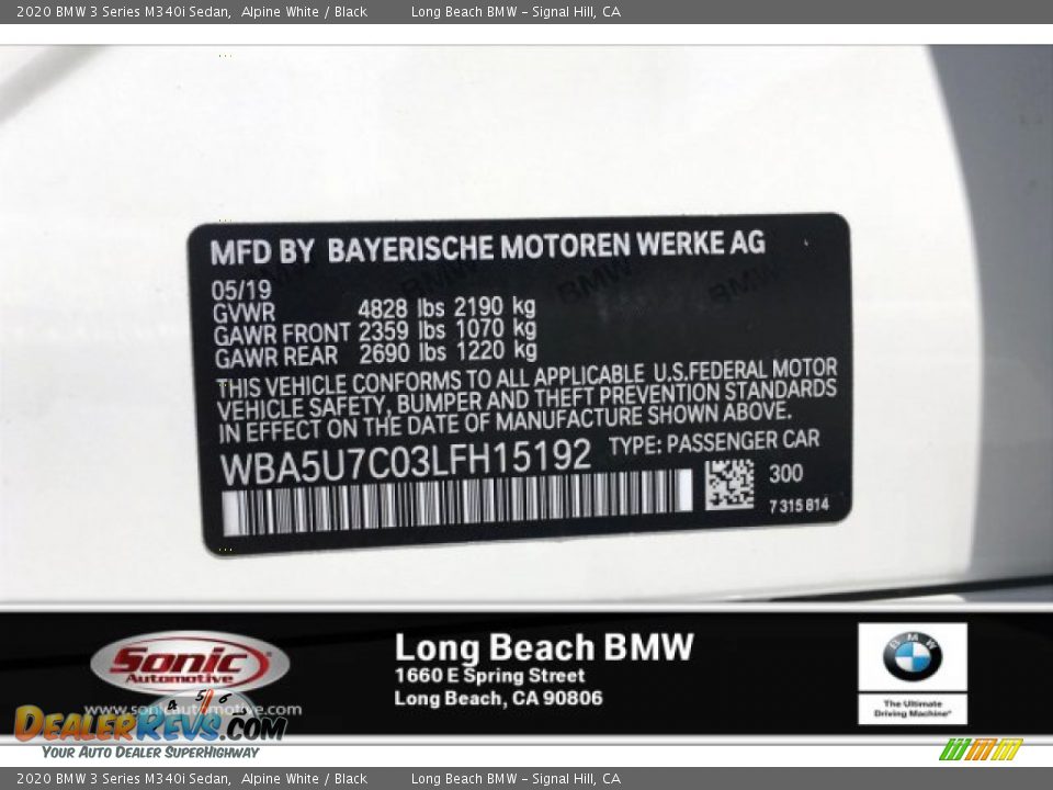 2020 BMW 3 Series M340i Sedan Alpine White / Black Photo #11