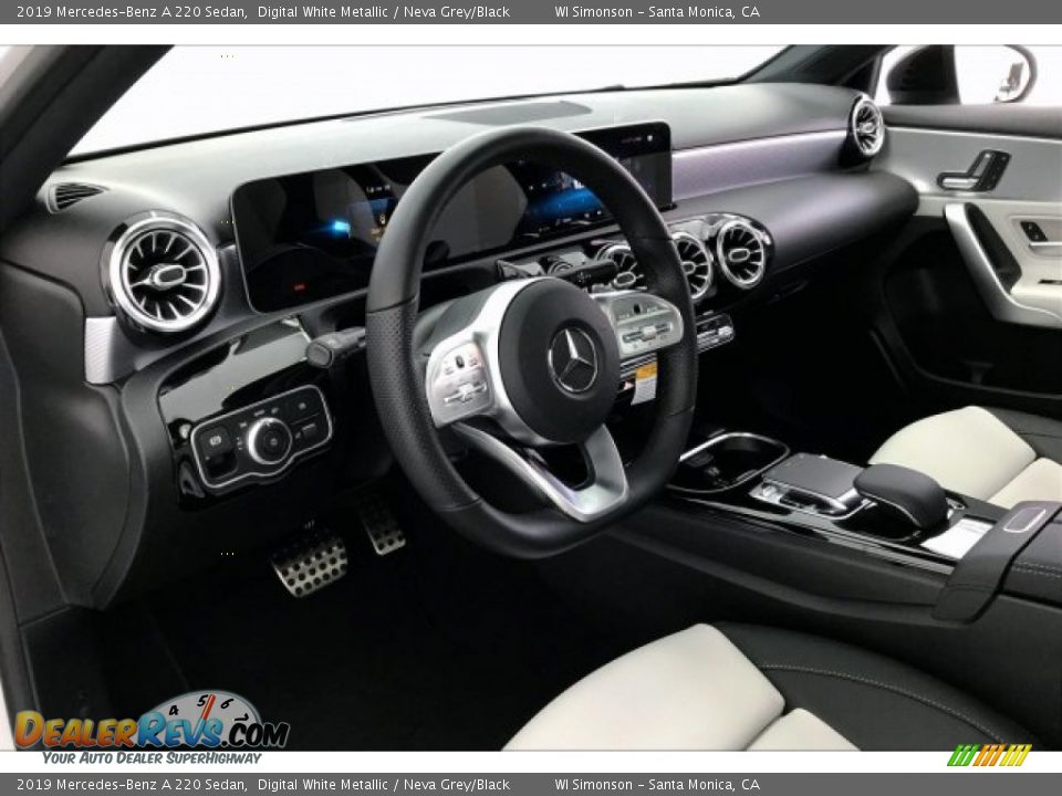 2019 Mercedes-Benz A 220 Sedan Digital White Metallic / Neva Grey/Black Photo #4