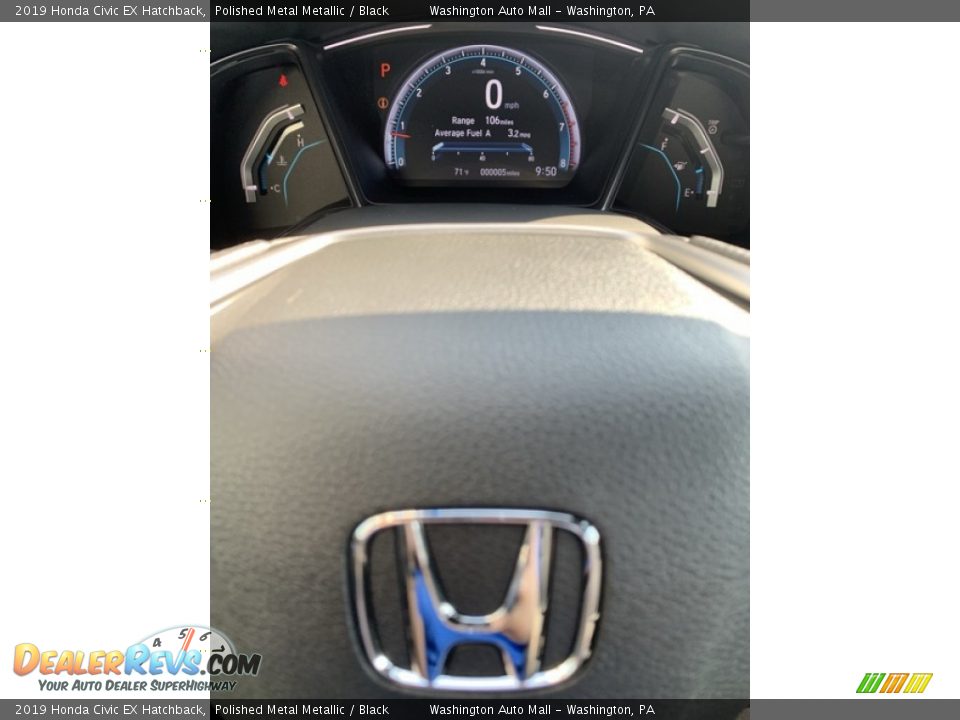 2019 Honda Civic EX Hatchback Polished Metal Metallic / Black Photo #30