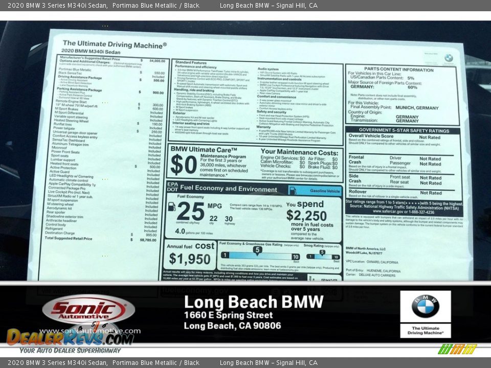 2020 BMW 3 Series M340i Sedan Portimao Blue Metallic / Black Photo #10