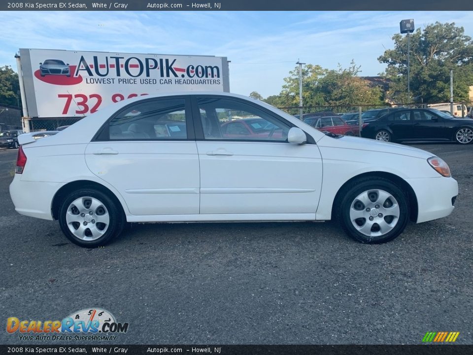 2008 Kia Spectra EX Sedan White / Gray Photo #2