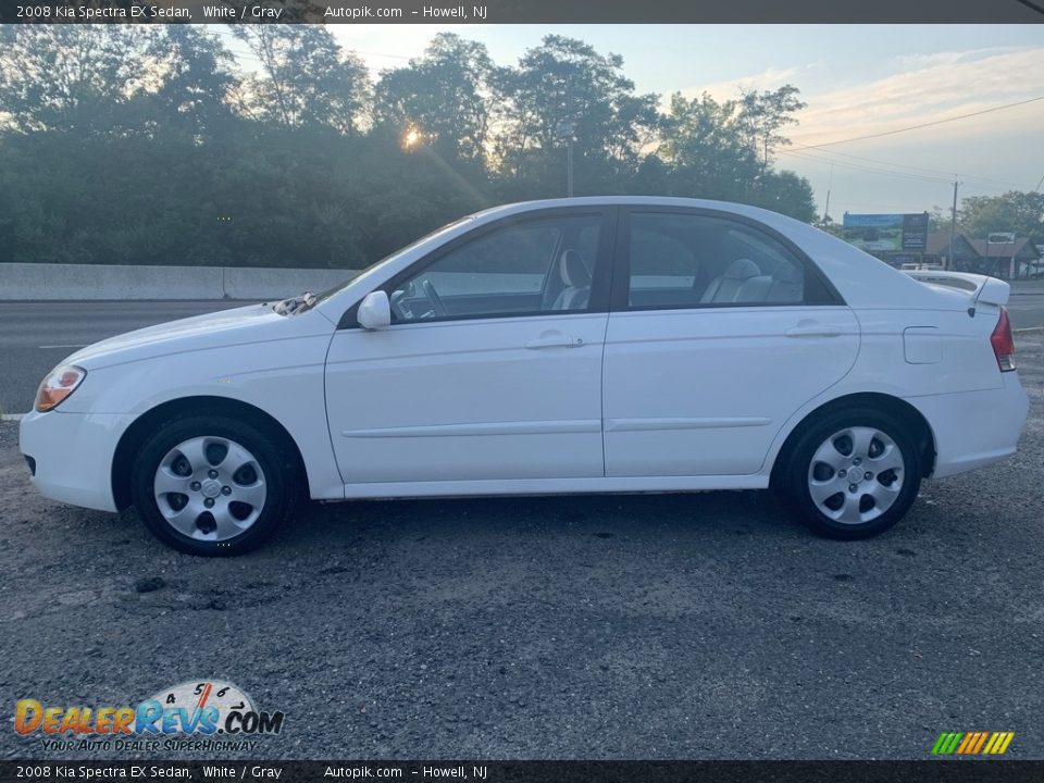 2008 Kia Spectra EX Sedan White / Gray Photo #5