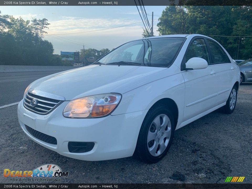 2008 Kia Spectra EX Sedan White / Gray Photo #7