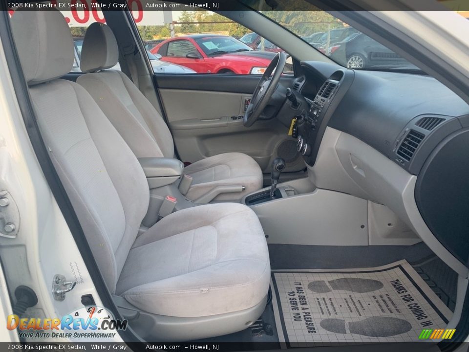 2008 Kia Spectra EX Sedan White / Gray Photo #12