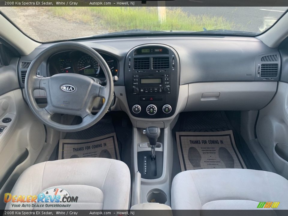 2008 Kia Spectra EX Sedan White / Gray Photo #14